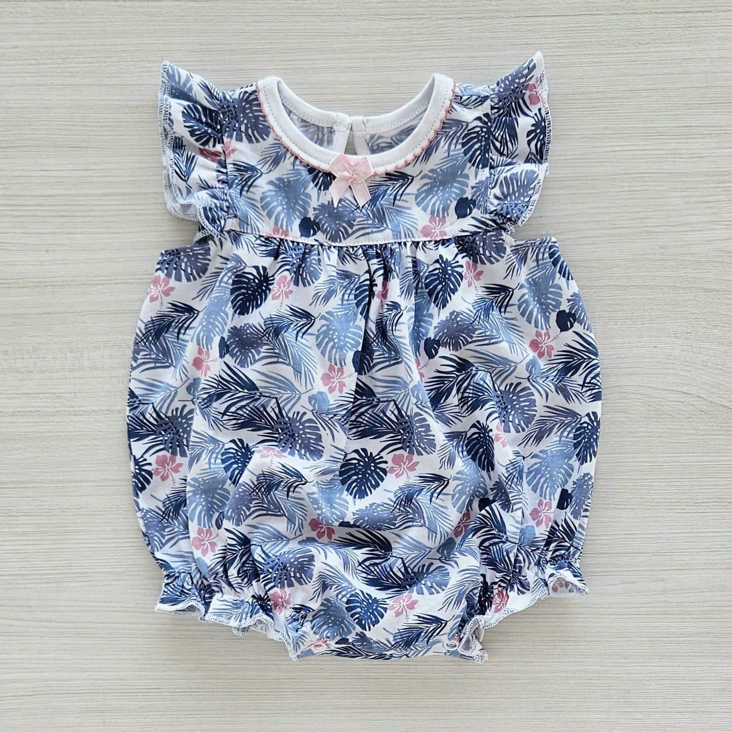 Blue Flower Bubble Romper