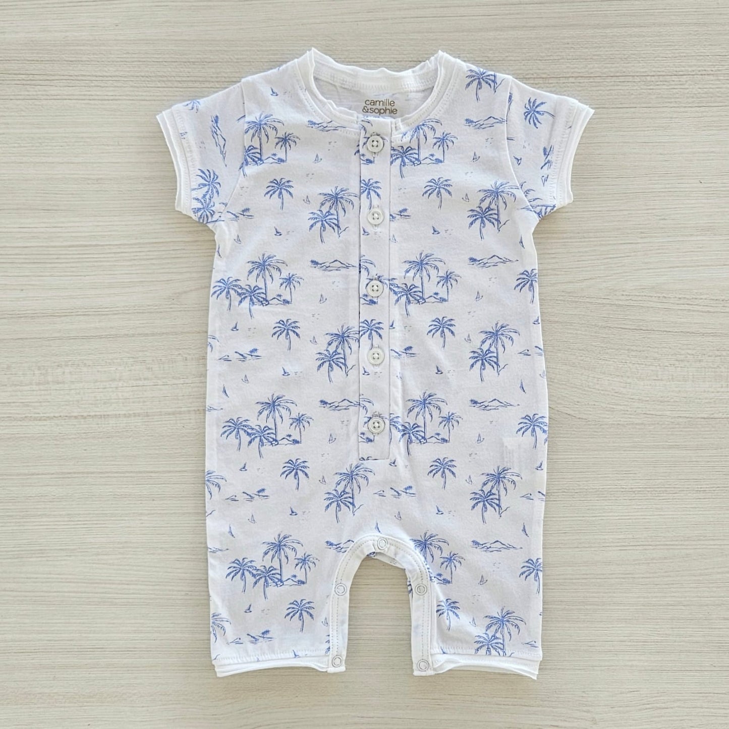Palm Breeze Henley Romper