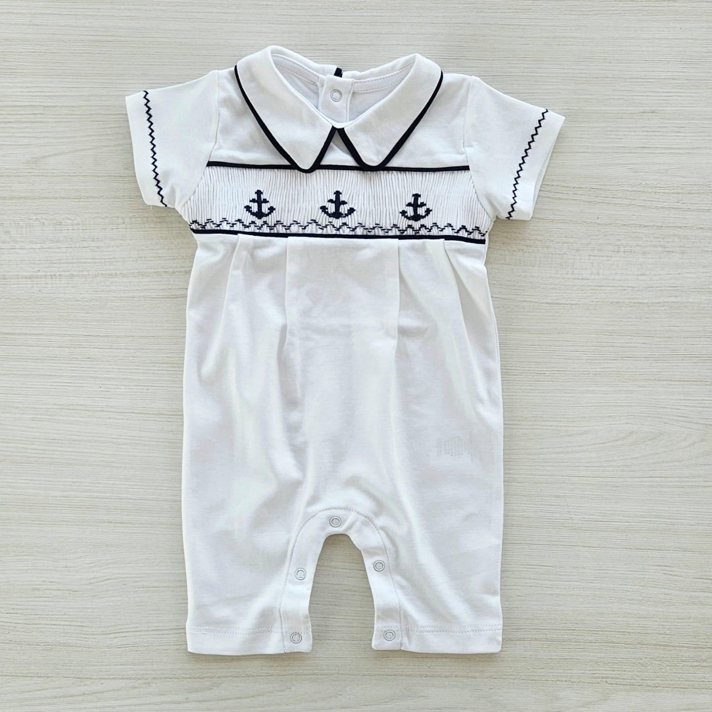 Sailor Embroidered Short Romper