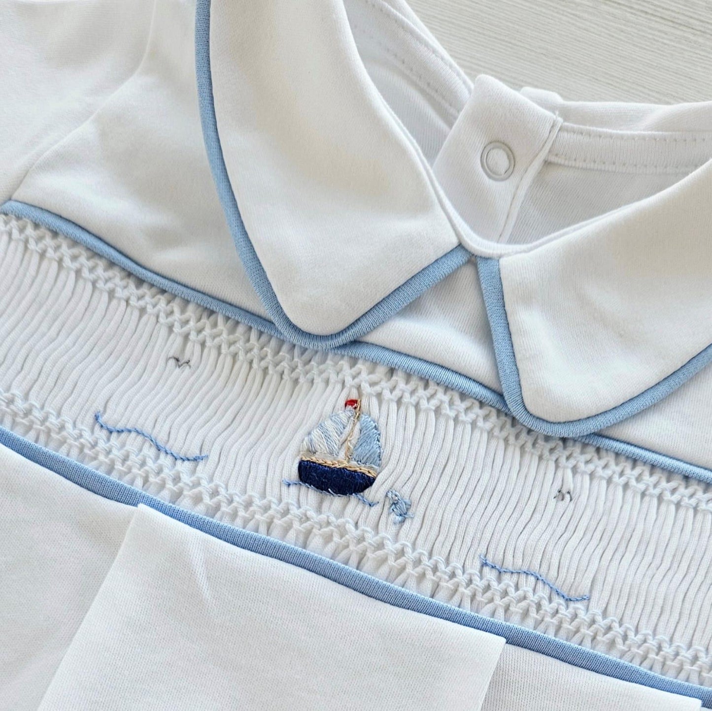 Boat Embroidered Short Romper