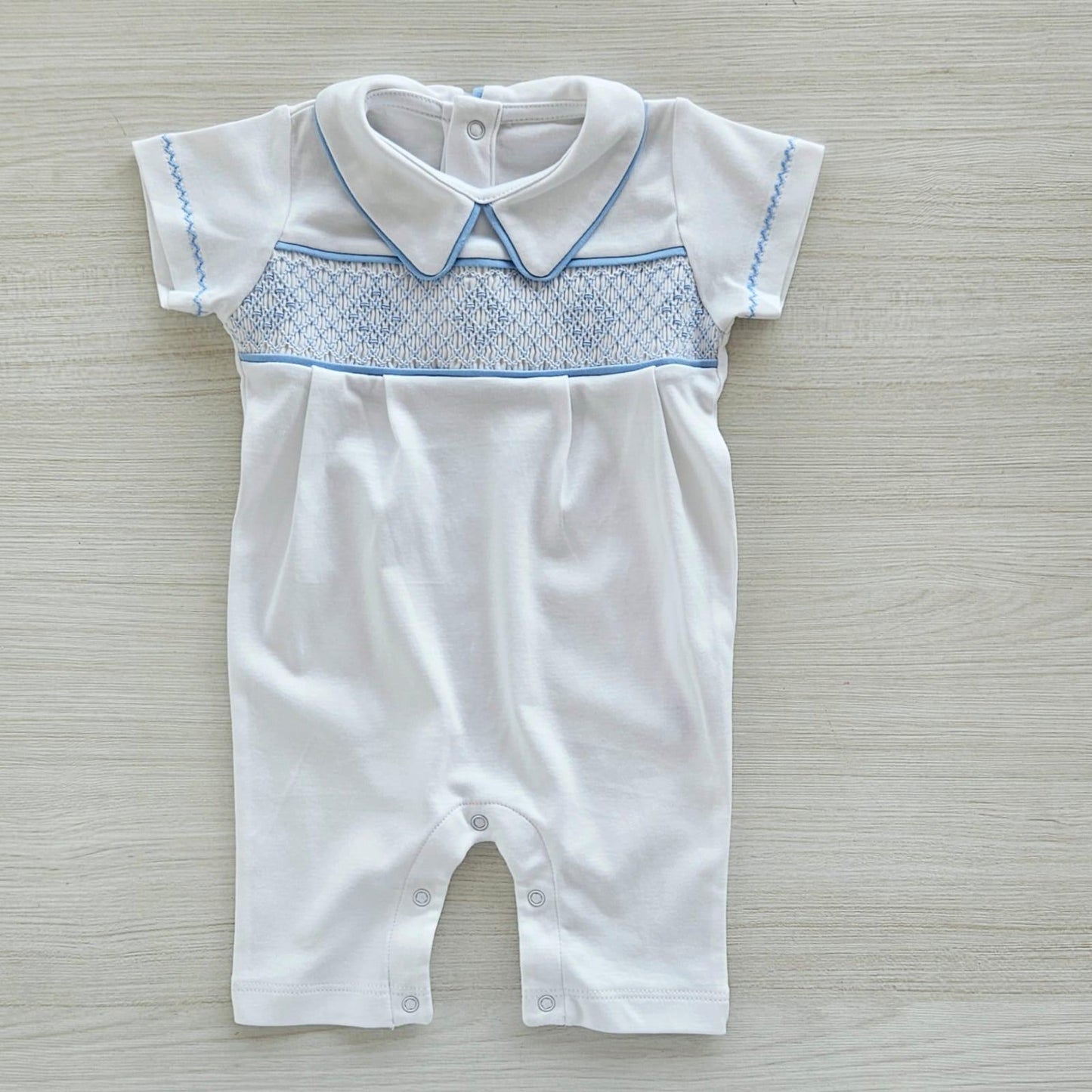 Sky Embroidered Short Romper