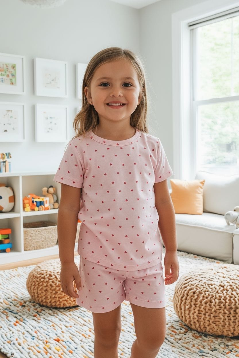 פיג'מה קצרה לבבות