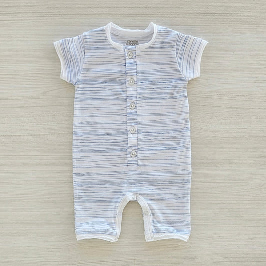 Sky Stripes Henley Romper