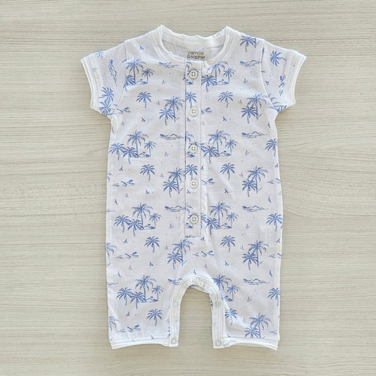Palm Breeze Henley Romper