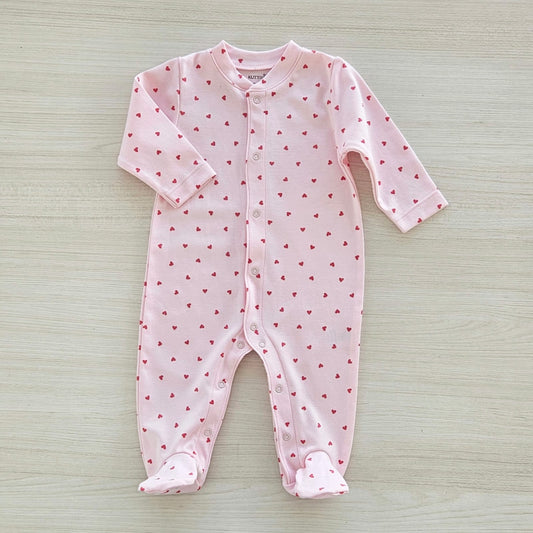 Pink Hearts Footie