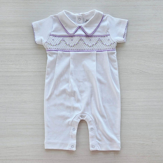 Violet Embroidered Short Romper