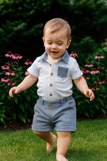 Polo Shirt Two-Piece Set