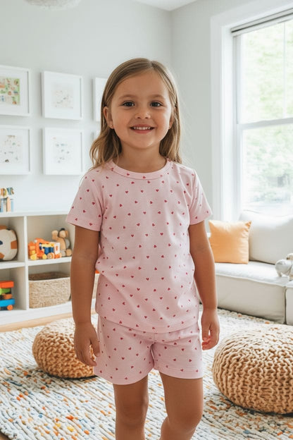 פיג'מה קצרה לבבות