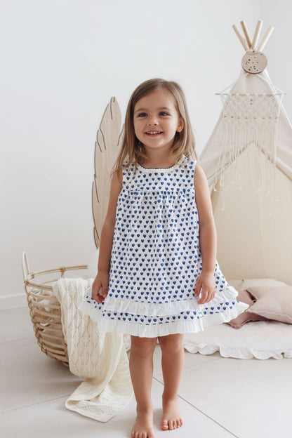 שמלת לבבות כחולים